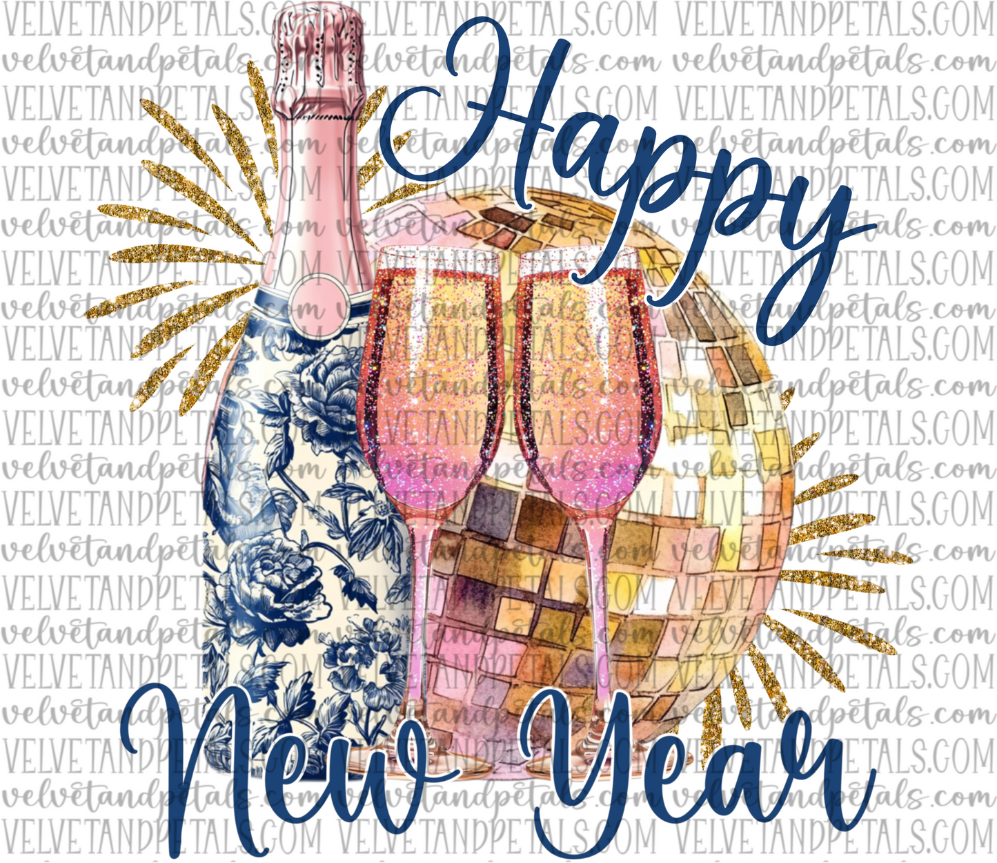 Vintage Floral Happy New Year
