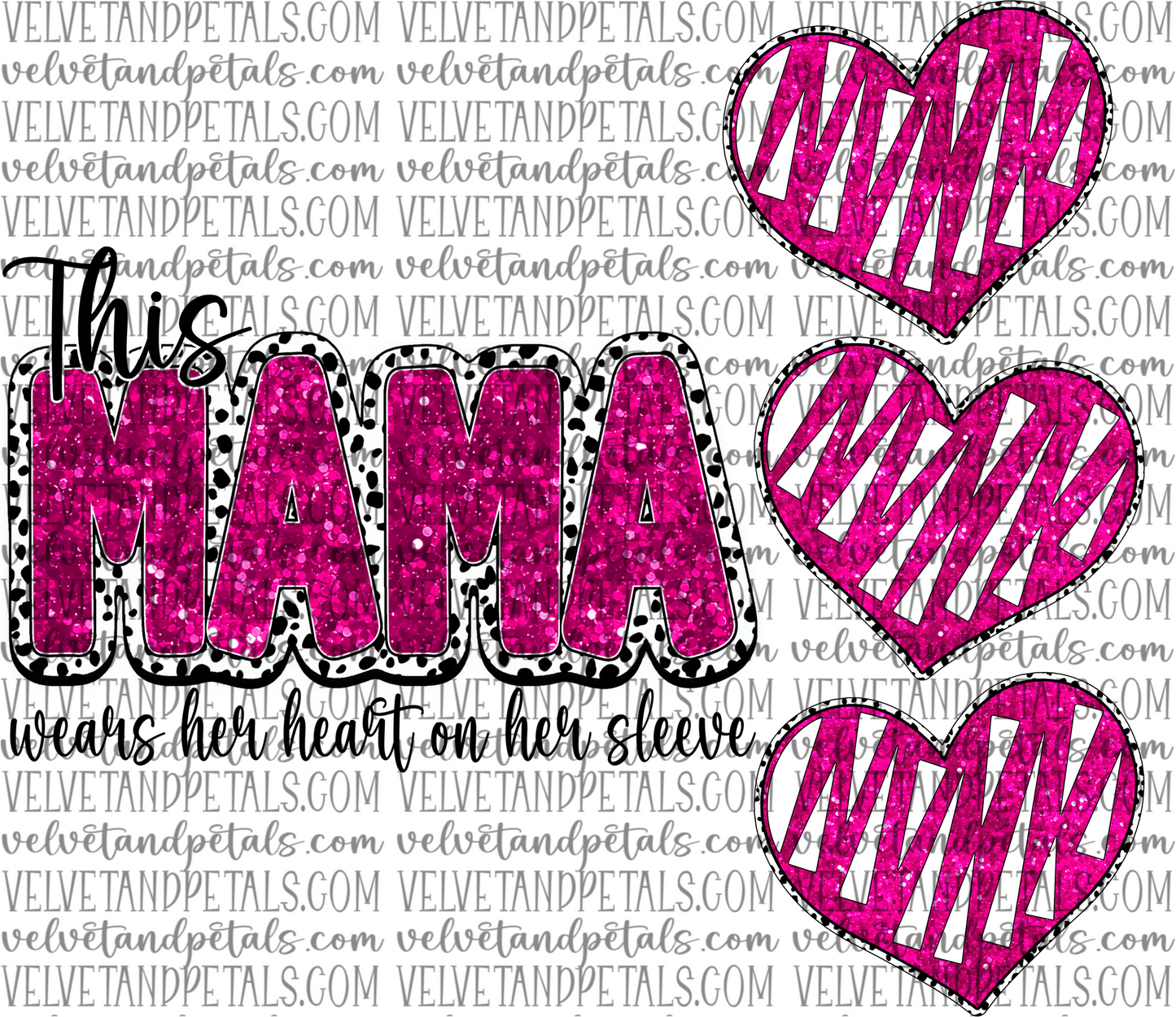 This Mama Wears Her Heart On Her Sleeve Pink