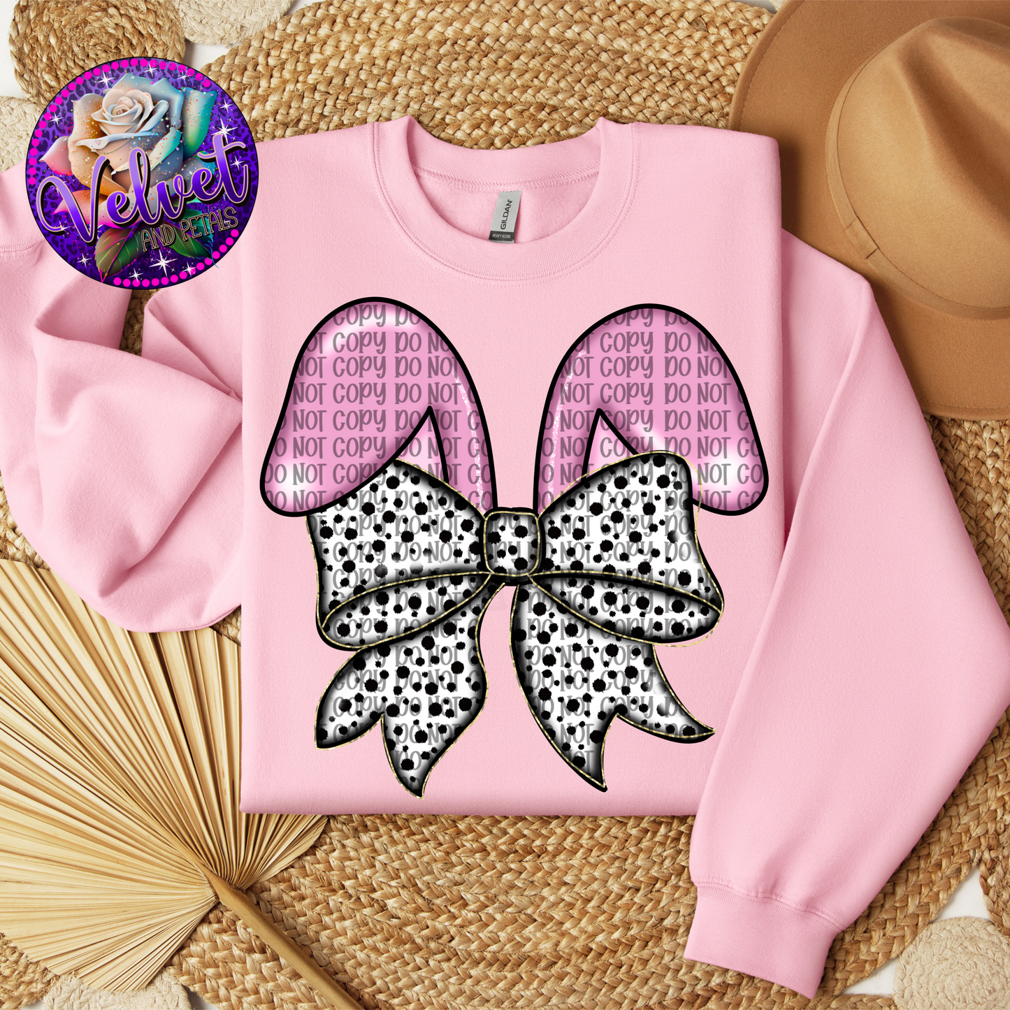 Pink Ears With Dotted Coquette Bow