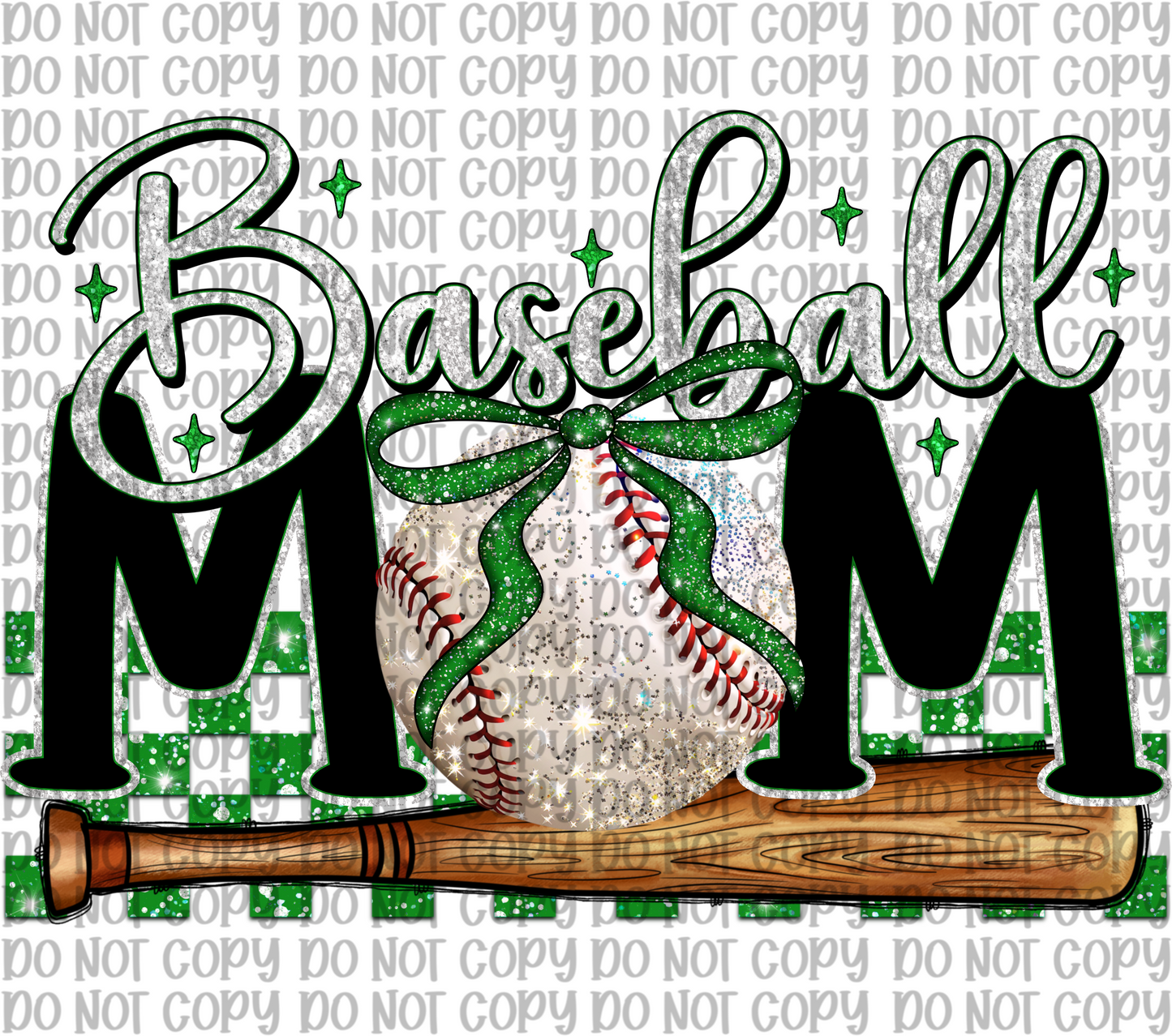 Baseball Mom Green
