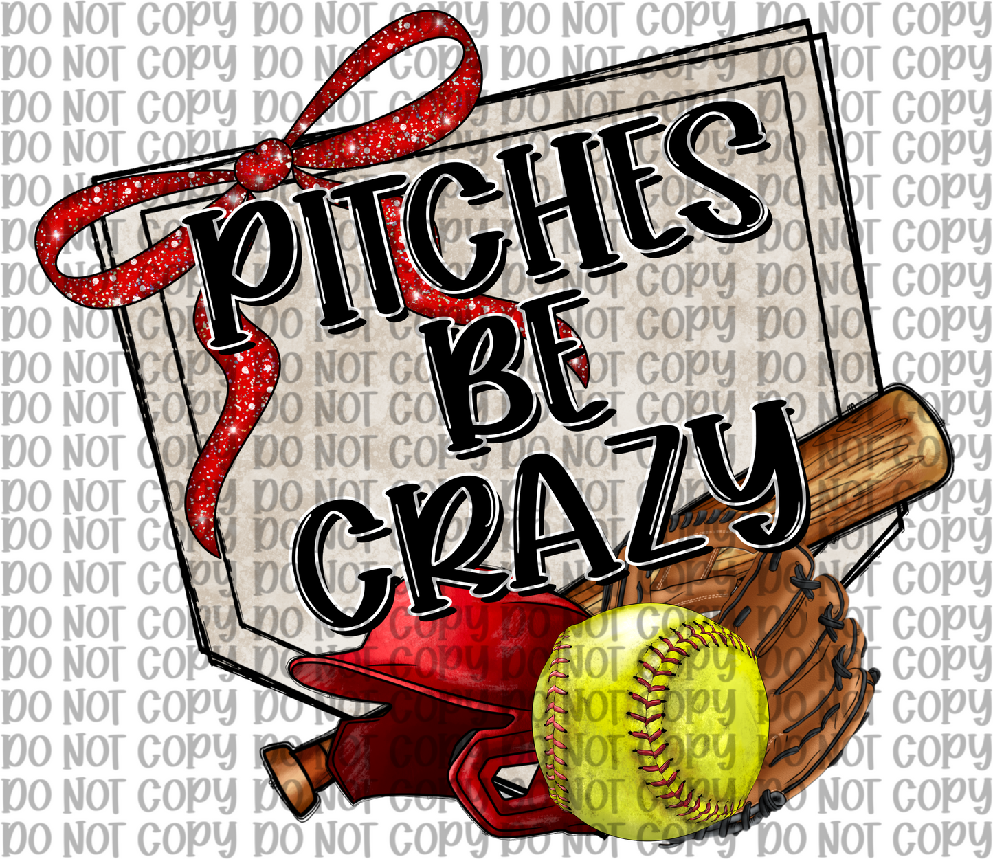 Pitches Be Crazy Red Softball