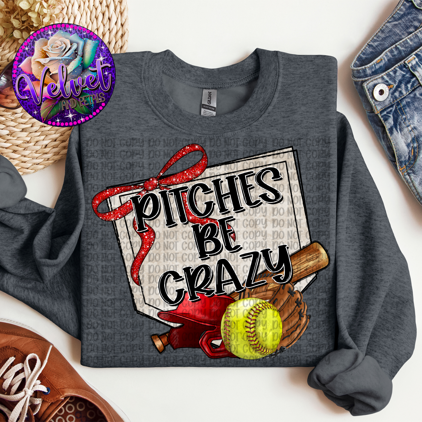Pitches Be Crazy Red Softball
