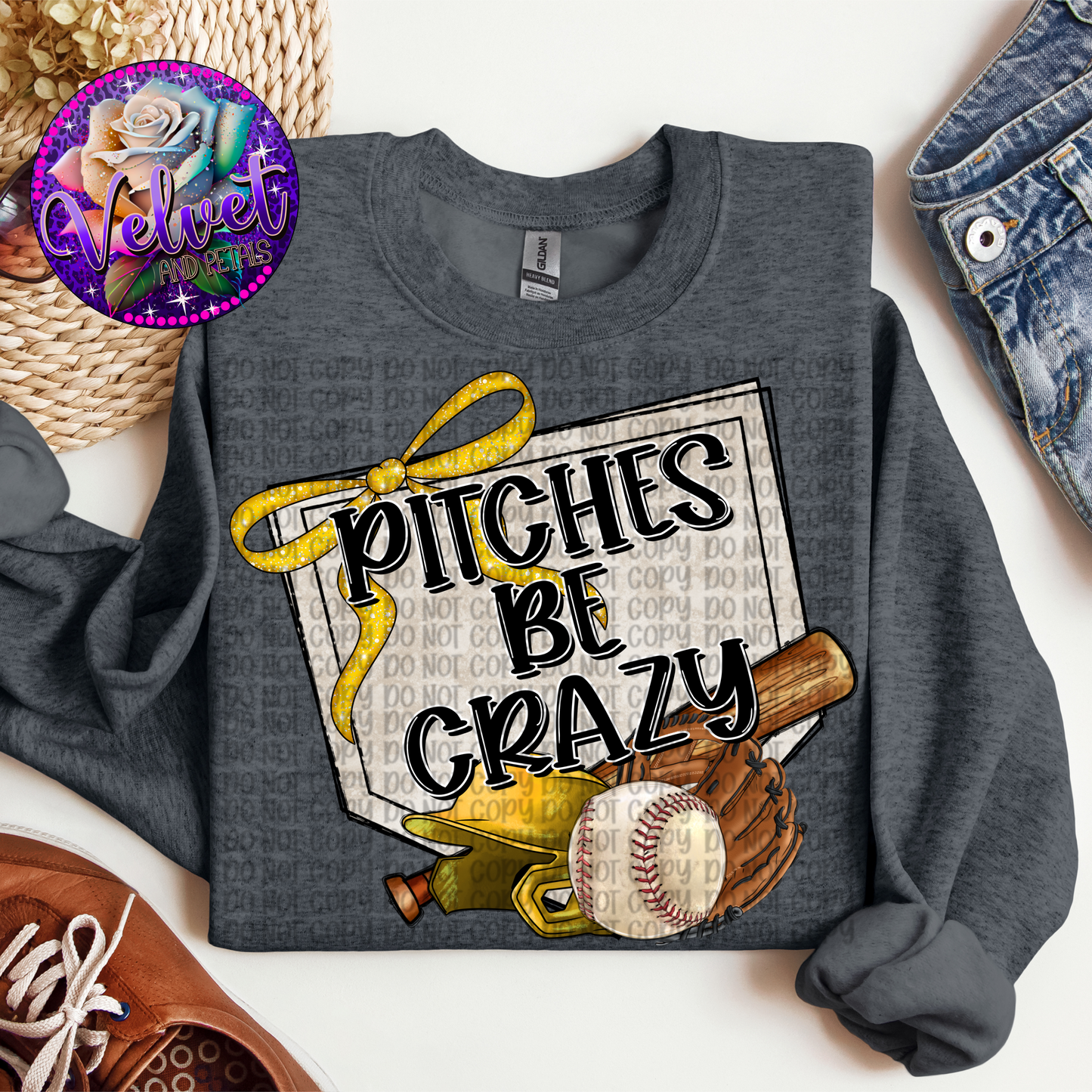 Pitches Be Crazy Yellow Baseball