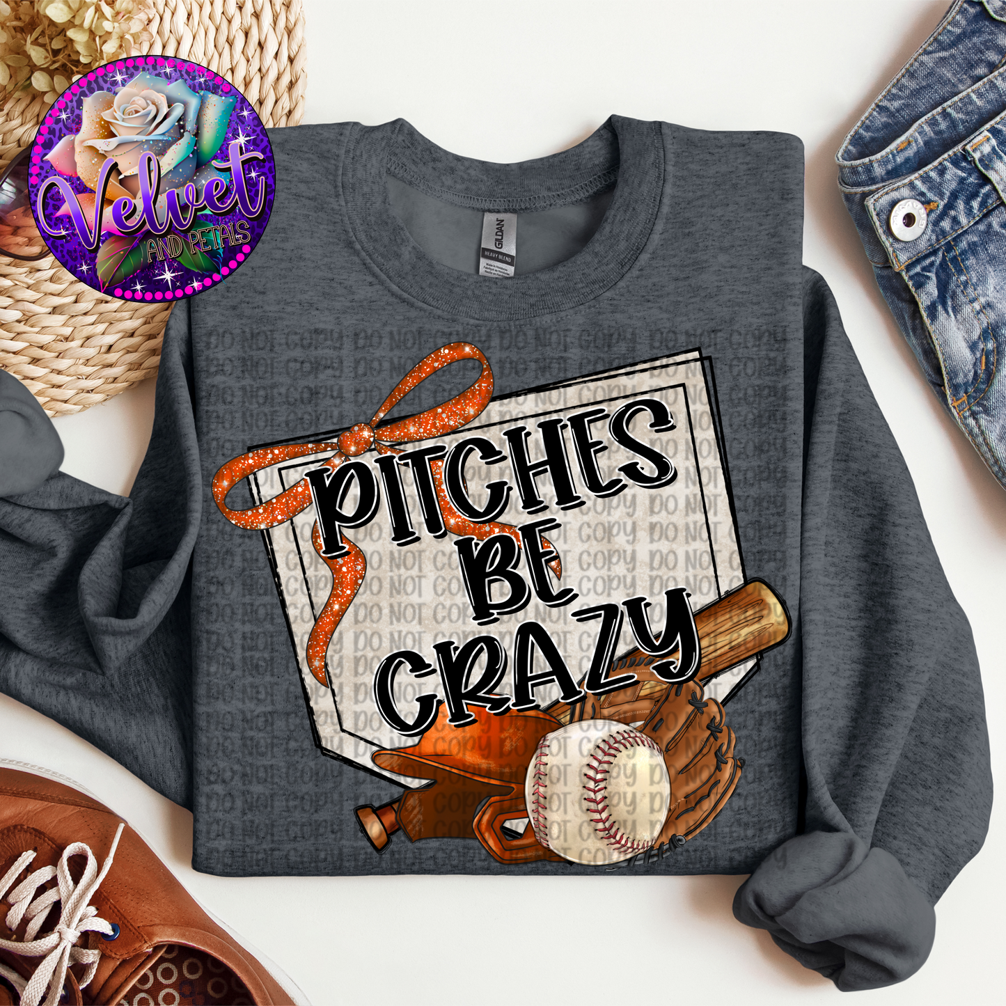 Pitches Be Crazy Orange Baseball