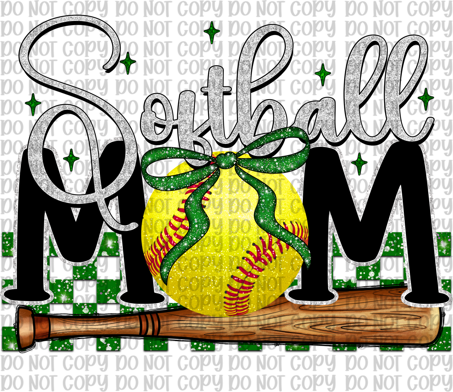 Softball Mom Green