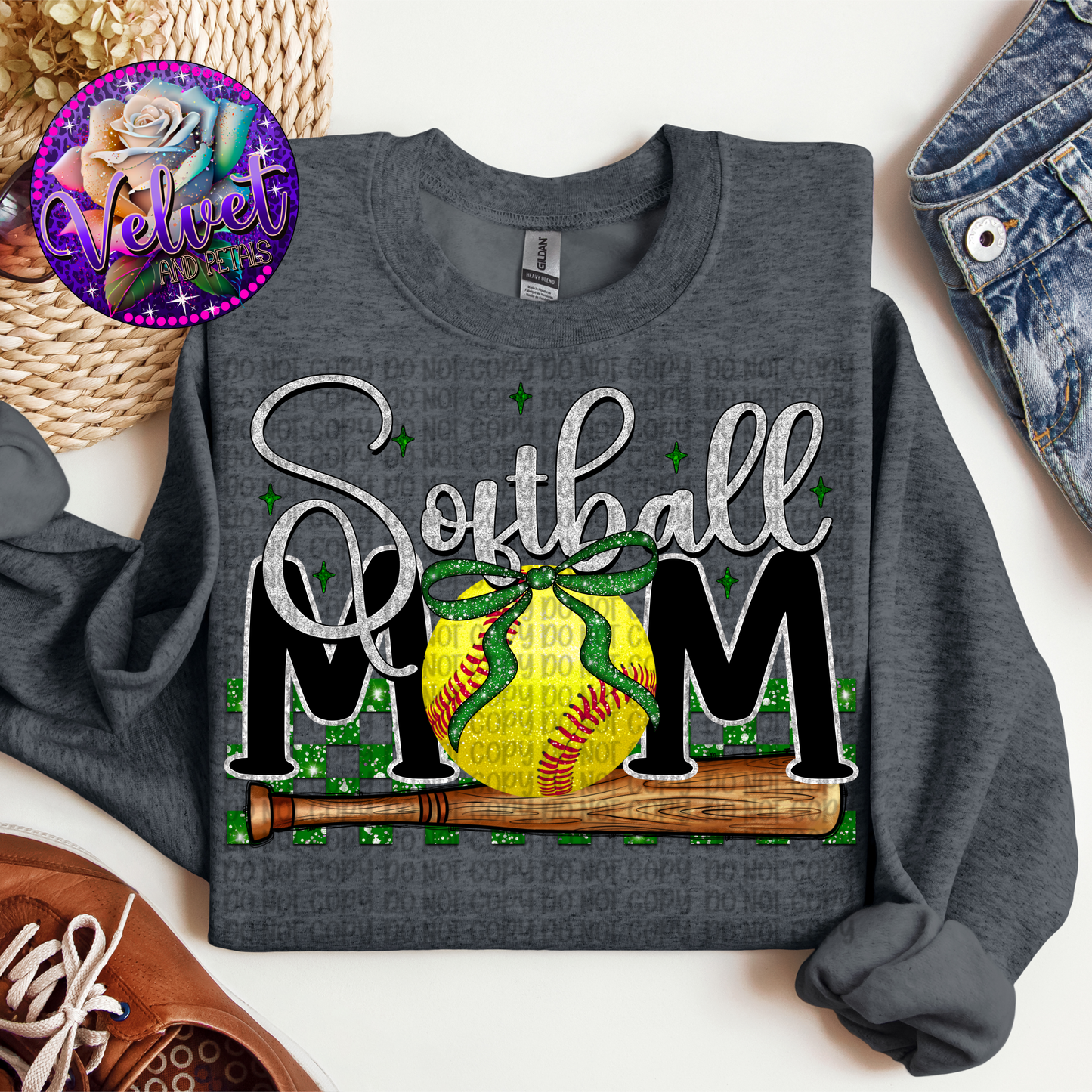 Softball Mom Green