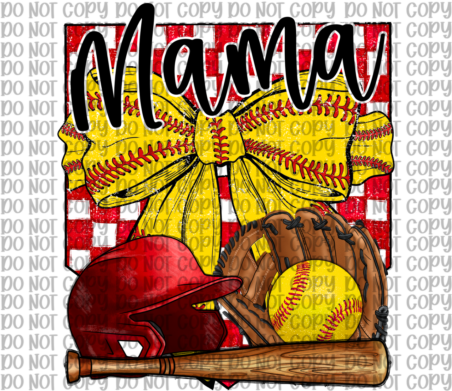 Softball Mama Checkered