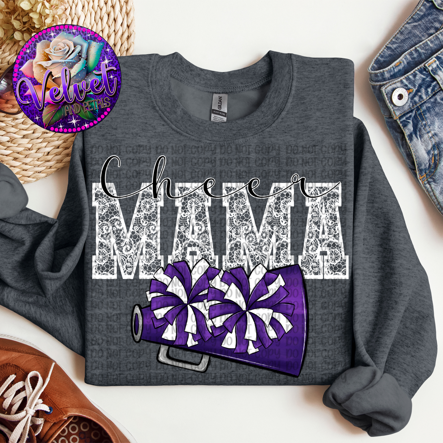 Purple Cheer Mama Lace