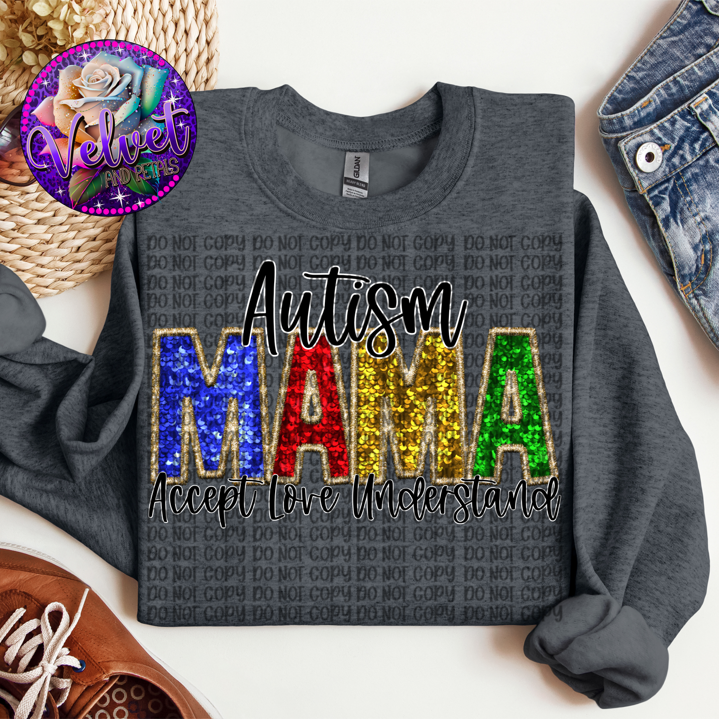 Autism Mama Faux Embroidery