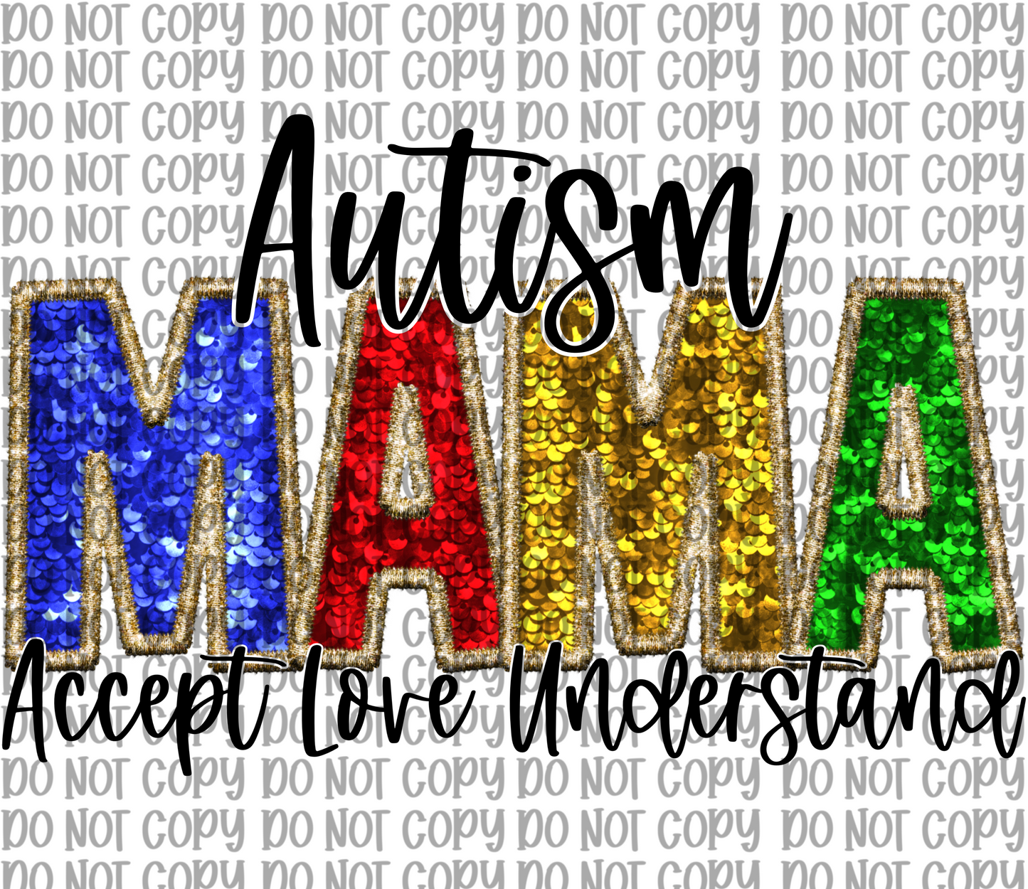 Autism Mama Faux Embroidery