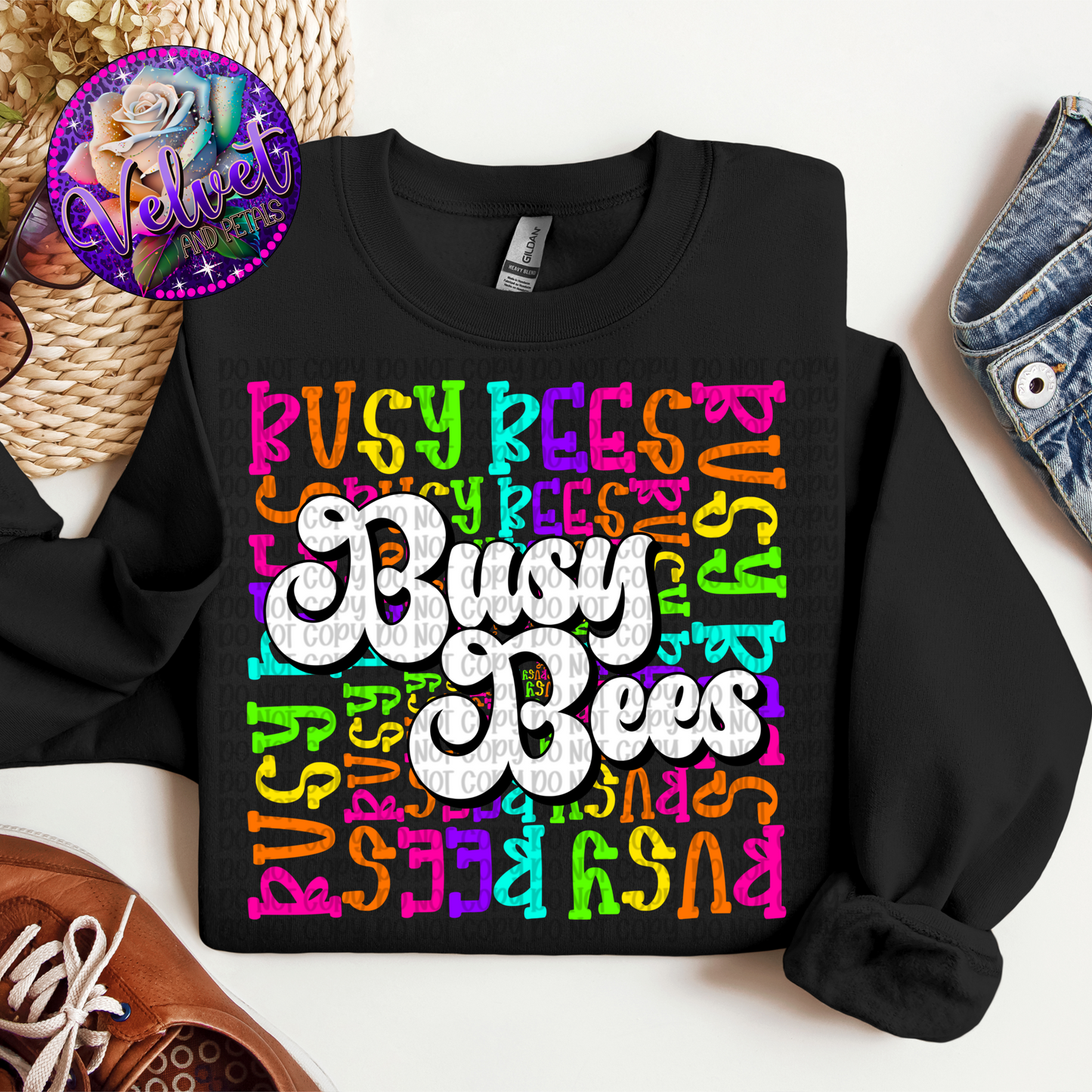 Neon Busy Bees