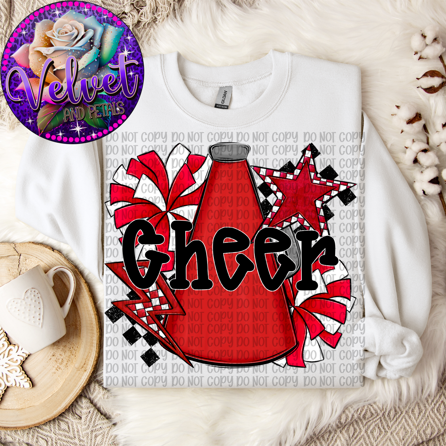 Cheer Red- Black Letters