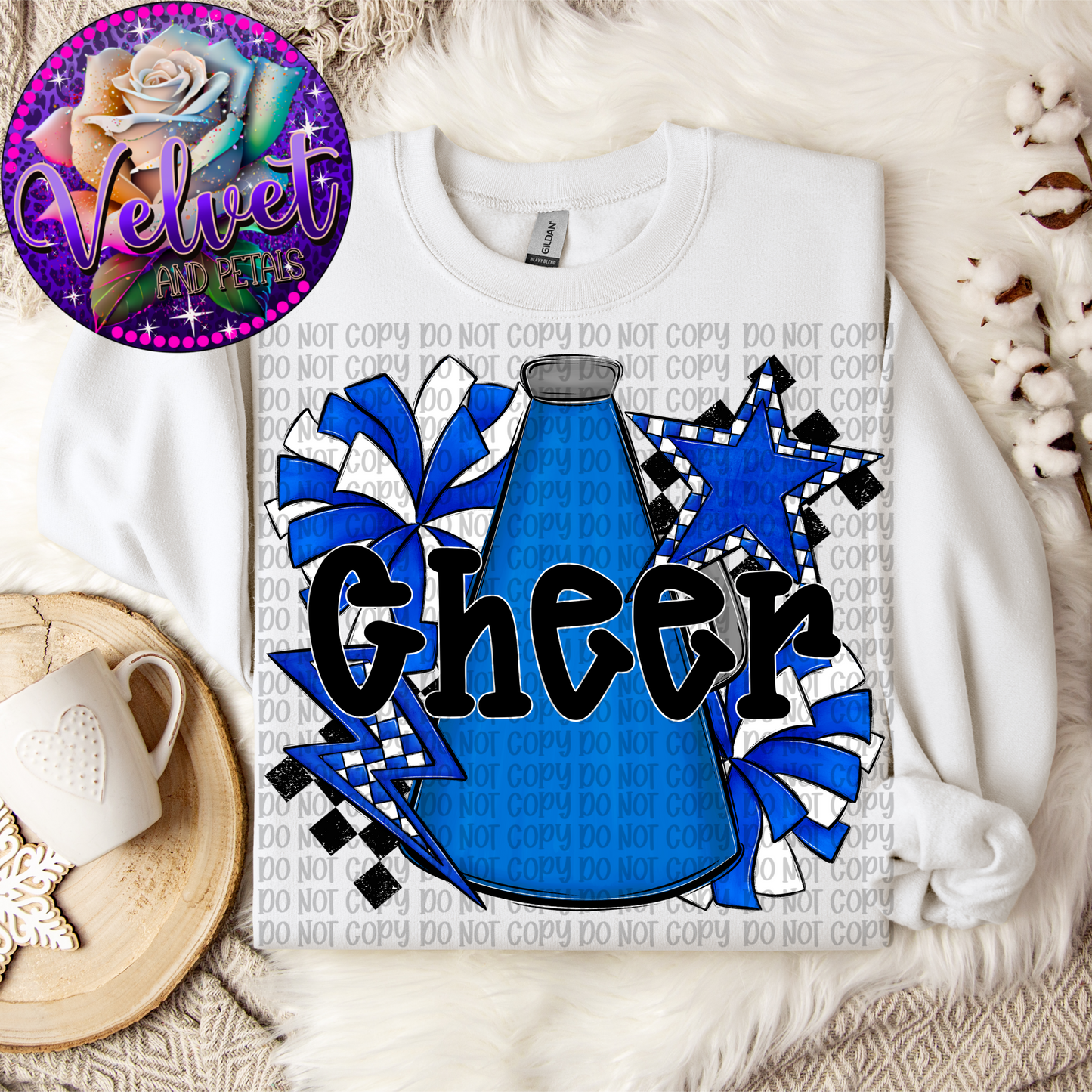 Cheer Blue-Black Letters
