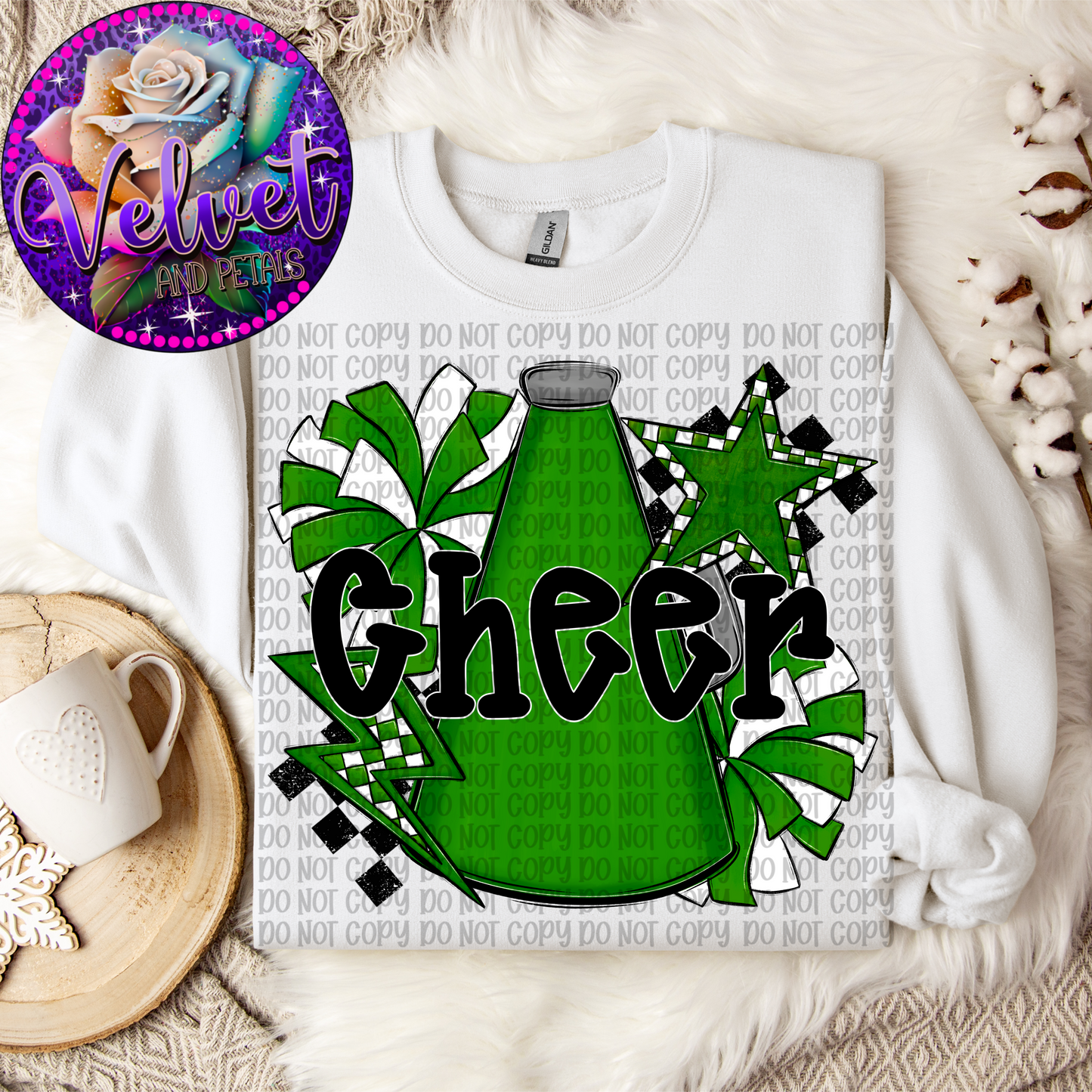 Cheer Green- Black Letters