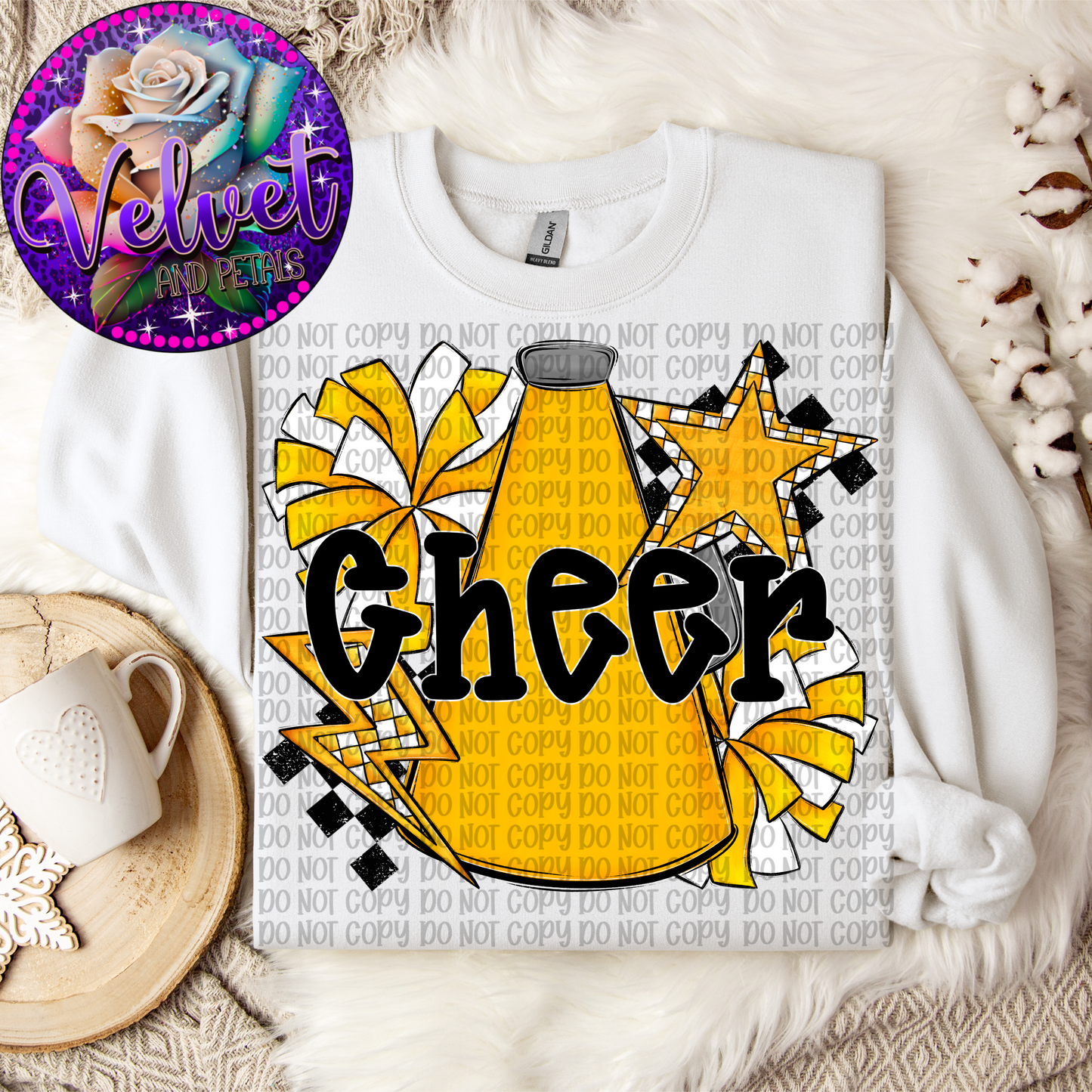 Cheer Yellow- Black Letters