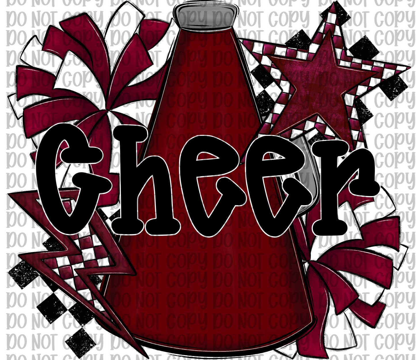 Cheer Maroon- Black Letters