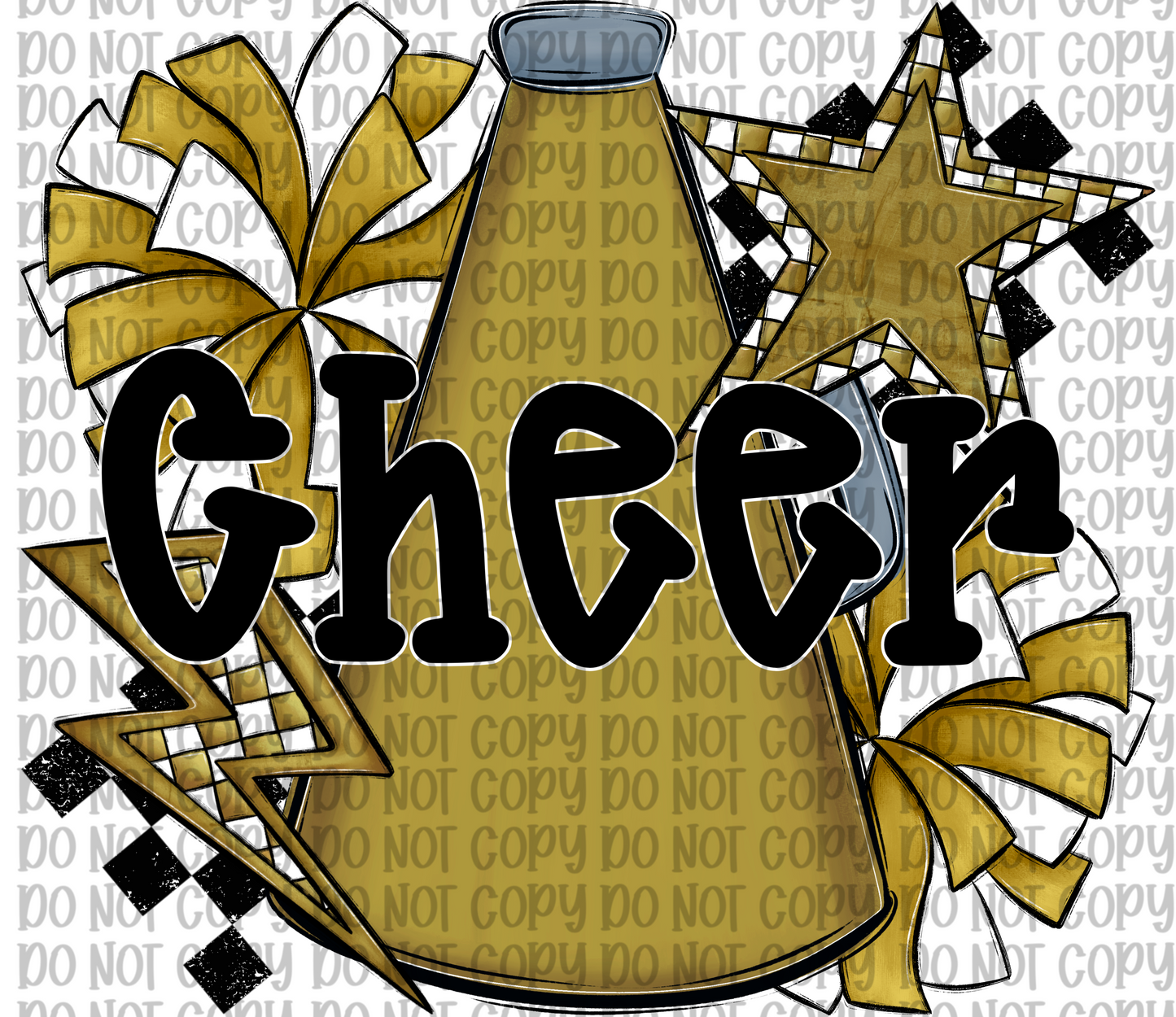 Cheer Gold- Black Letters