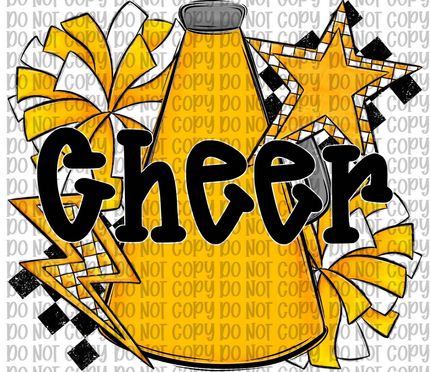 Cheer Yellow- Black Letters