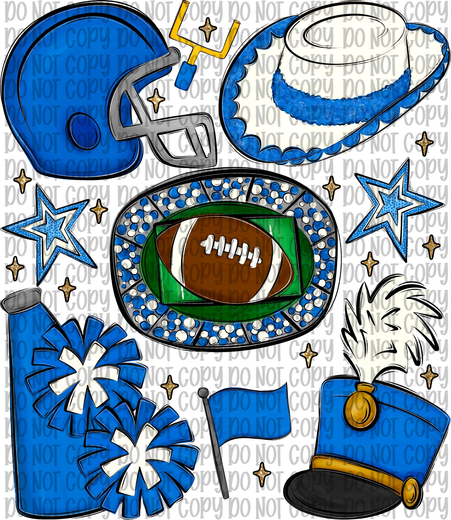 School Spirit Collage Blue