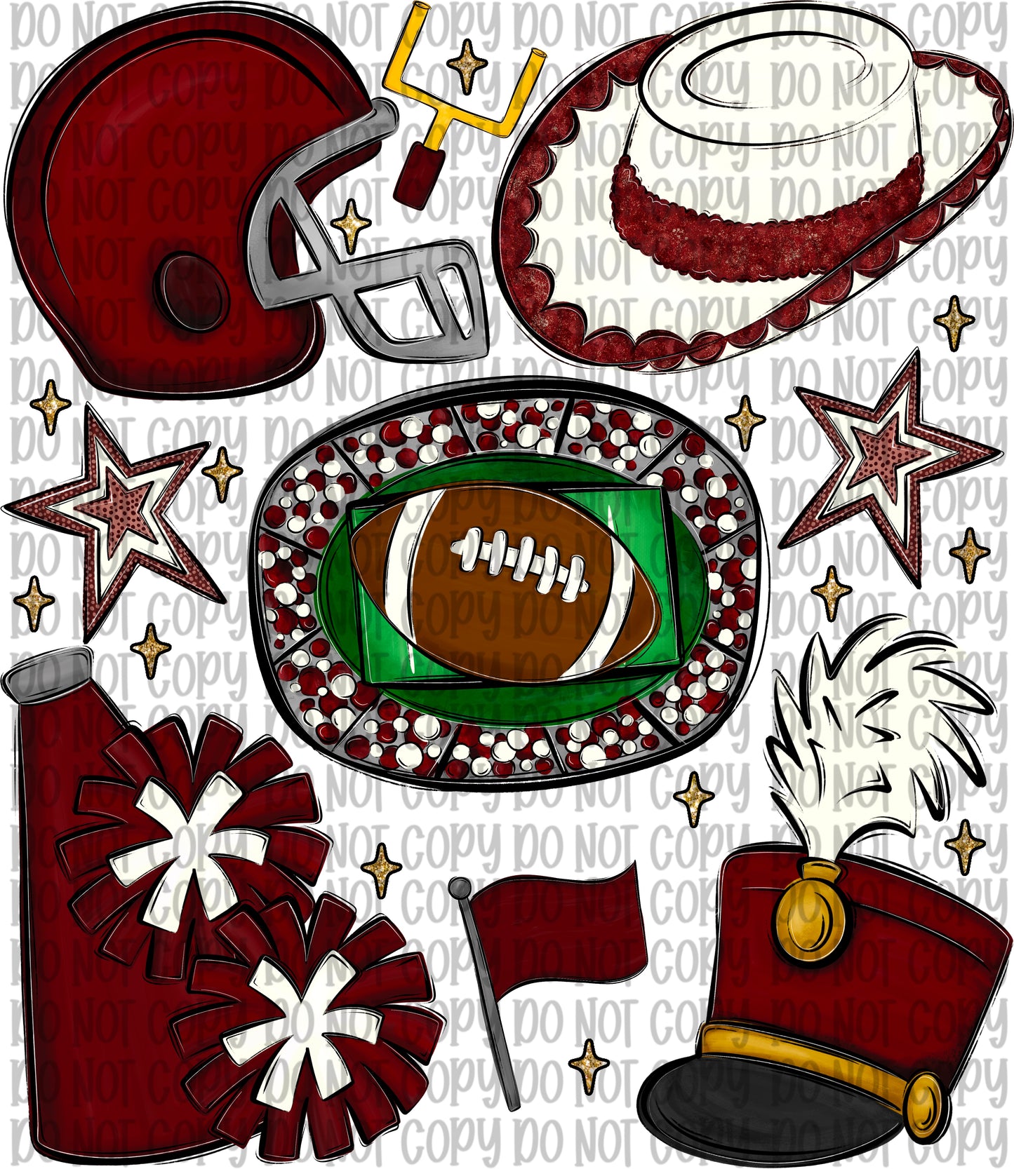 School Spirit Collage Maroon