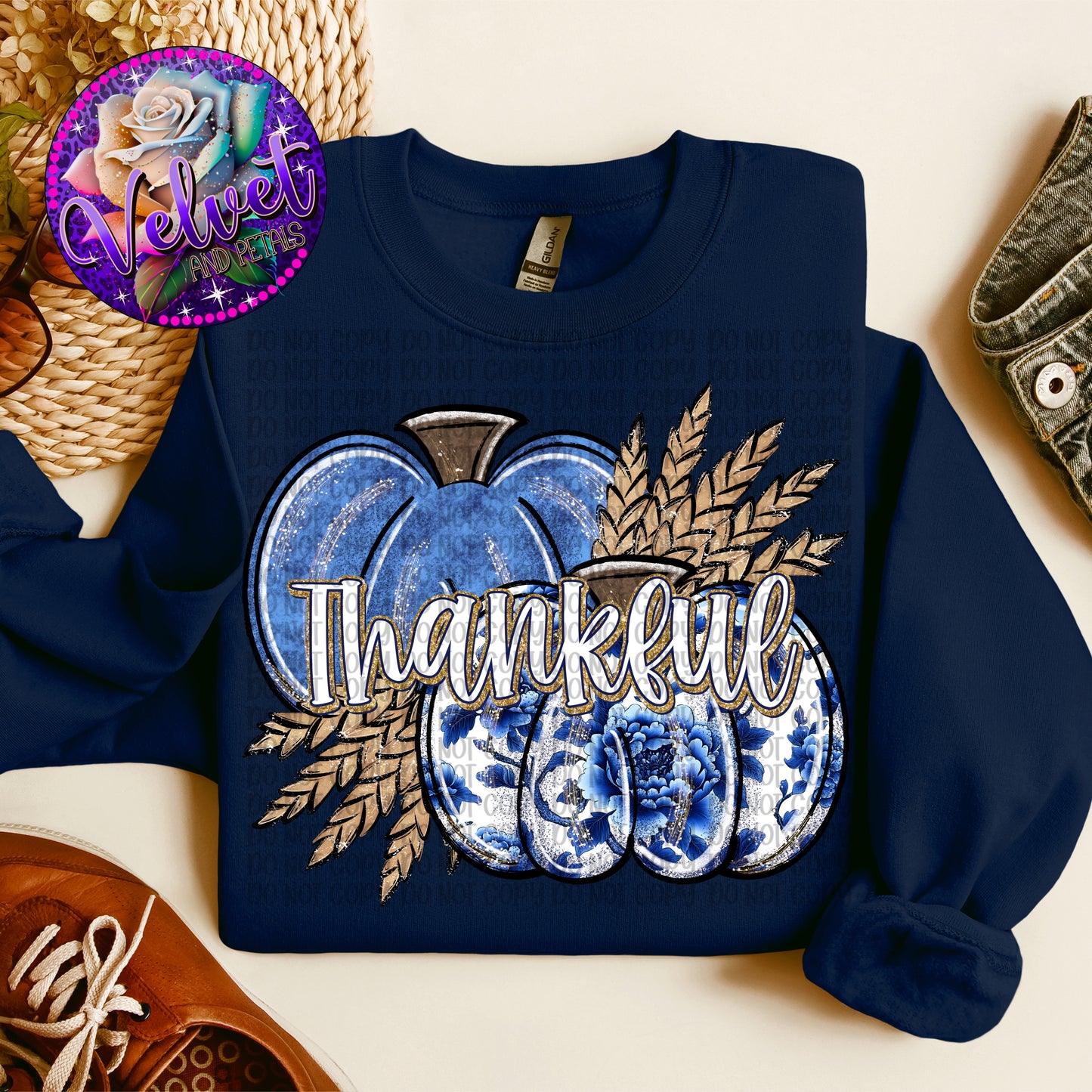 Thankful Blue Pumpkins