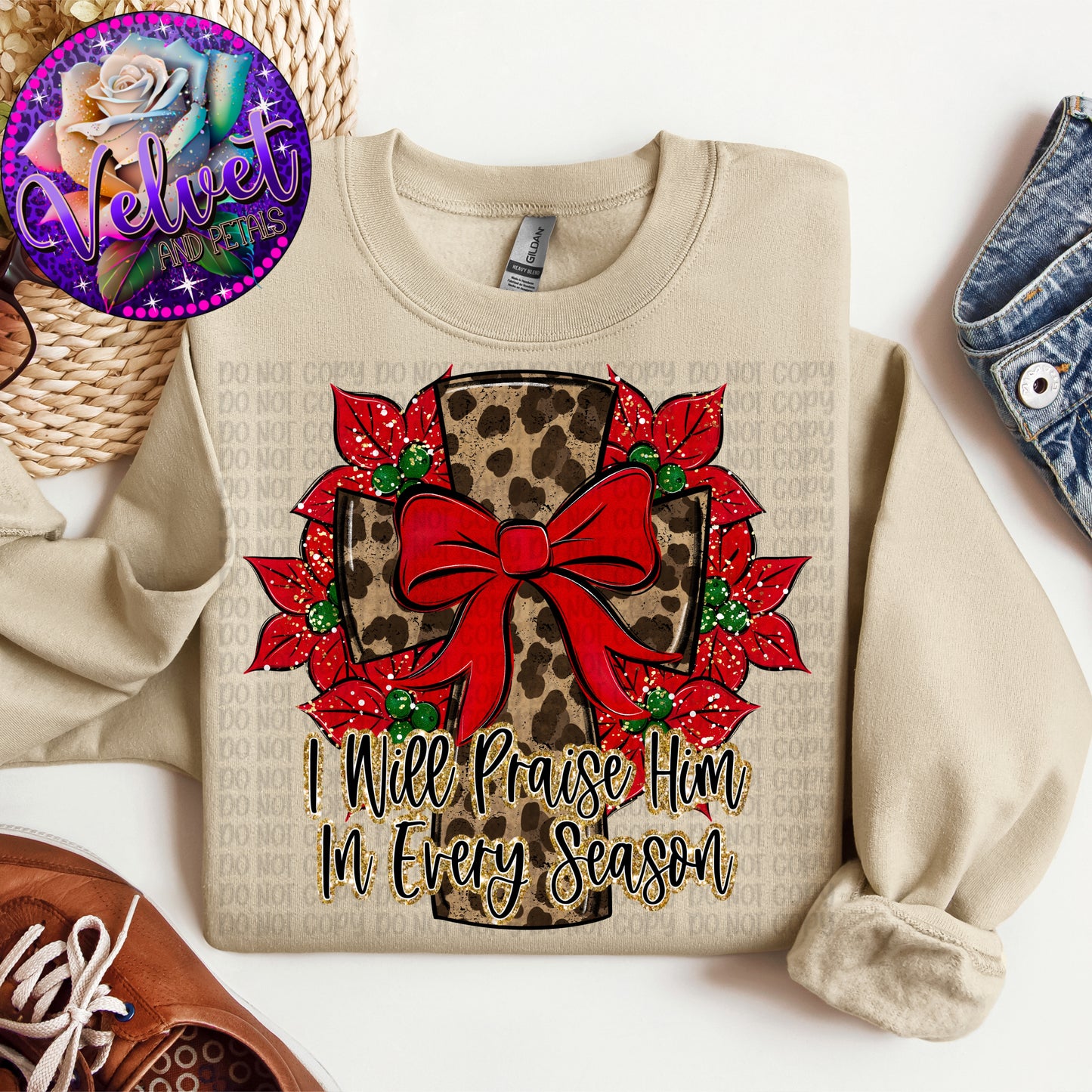 I Will Praise Him Leopard Cross