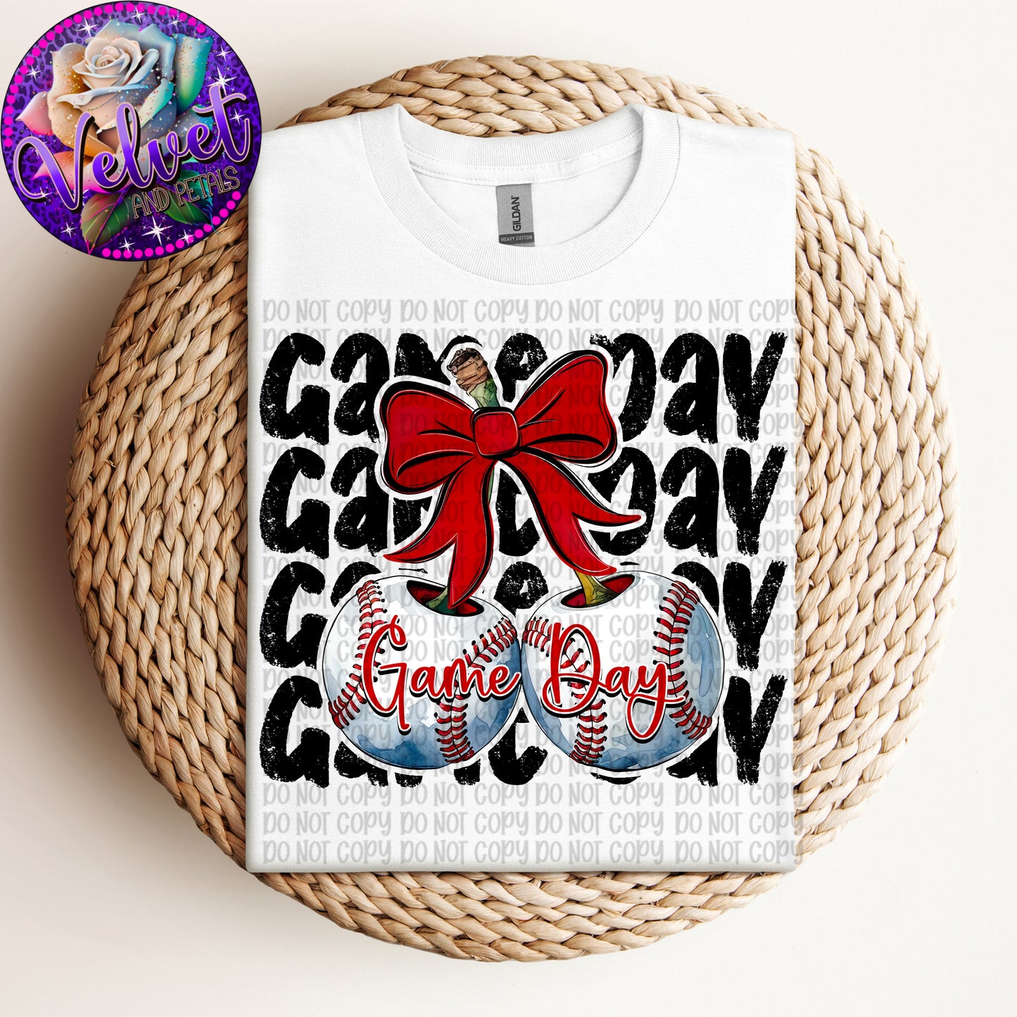 Game Day Baseball Cherries Black