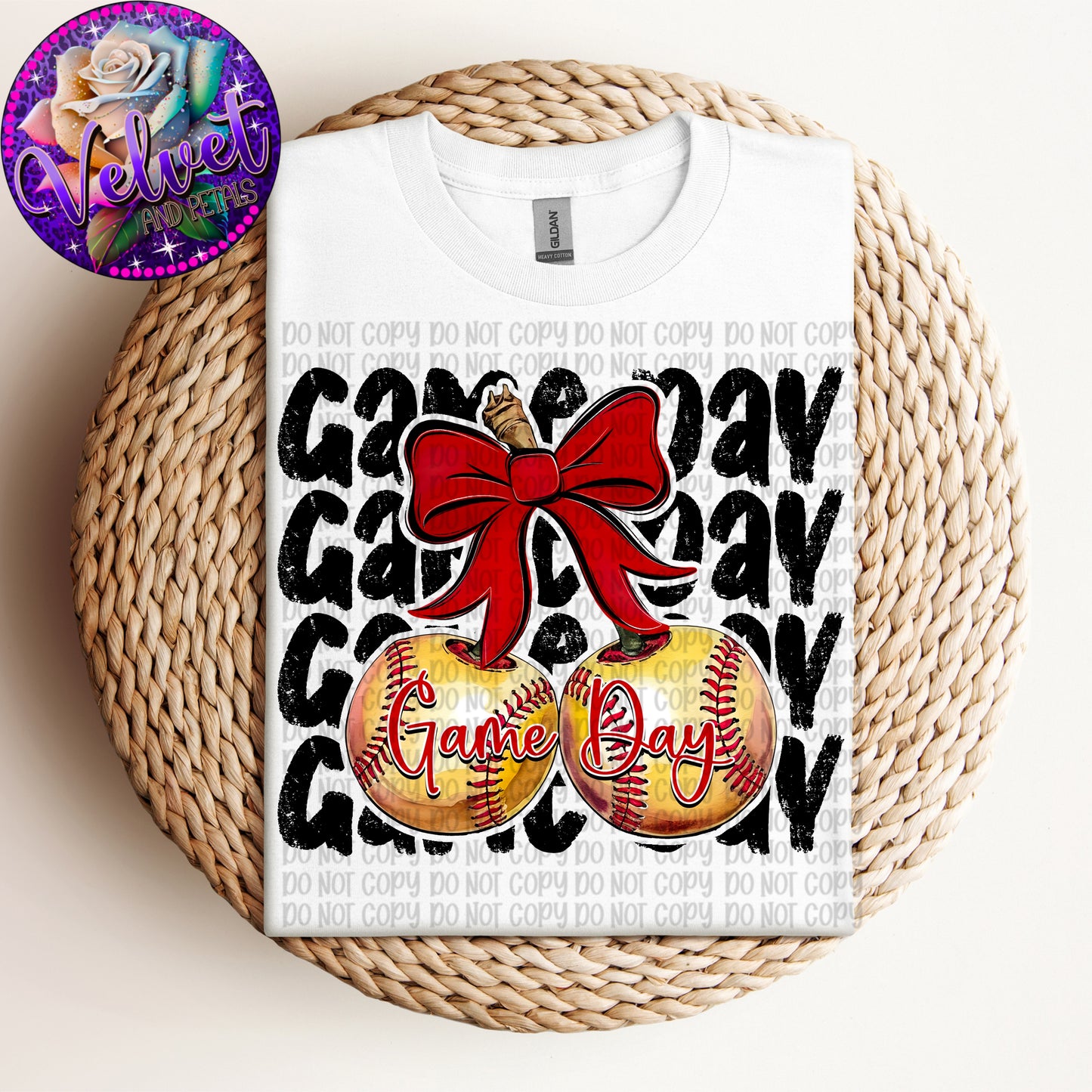 Game Day Softball Cherries Black