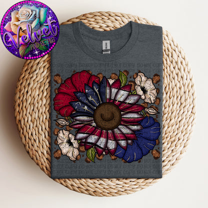 Patriotic Floral Grunge