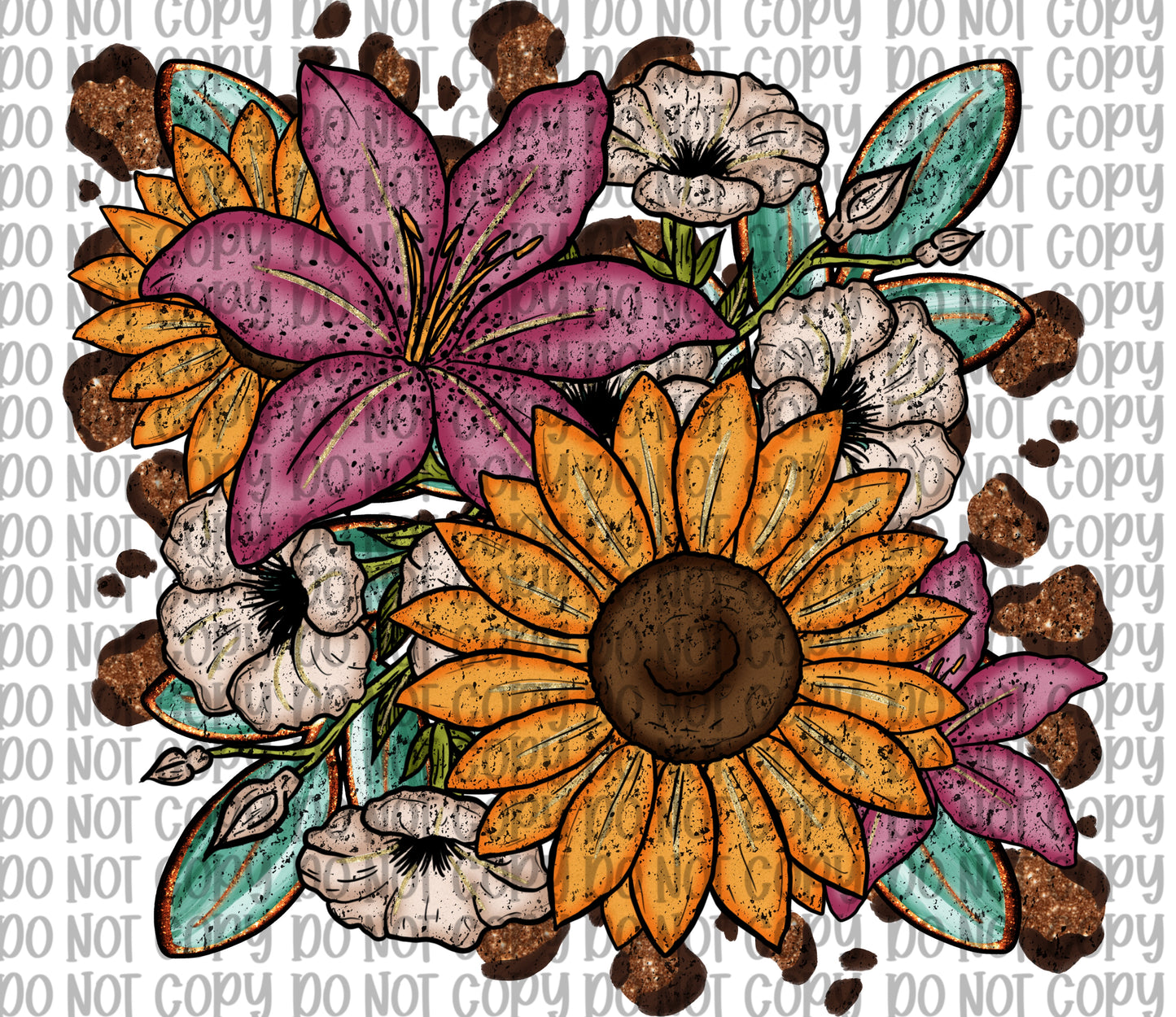 Leopard Floral Grunge
