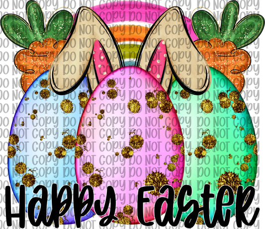 Happy Easter Eggs Black