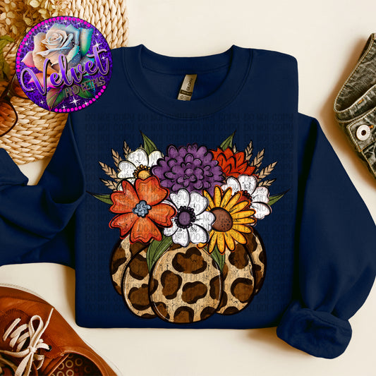 Leopard Floral Pumpkin