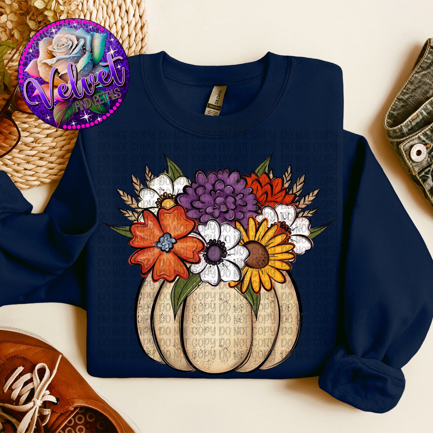 White Floral Pumpkin