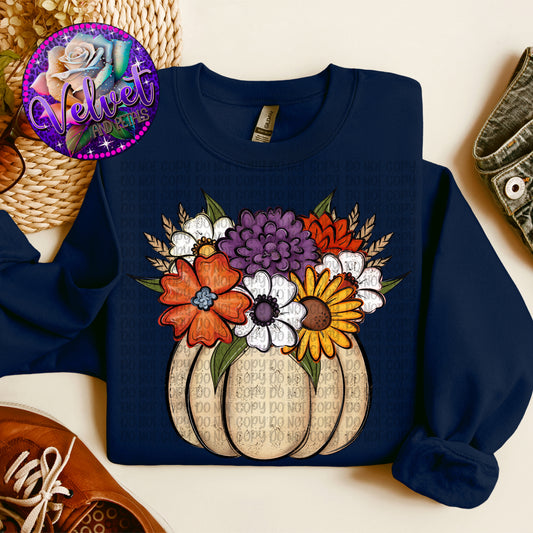 White Floral Pumpkin