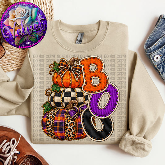 Faux Embroidered Boo