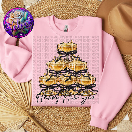 Happy New Year Champagne Tower