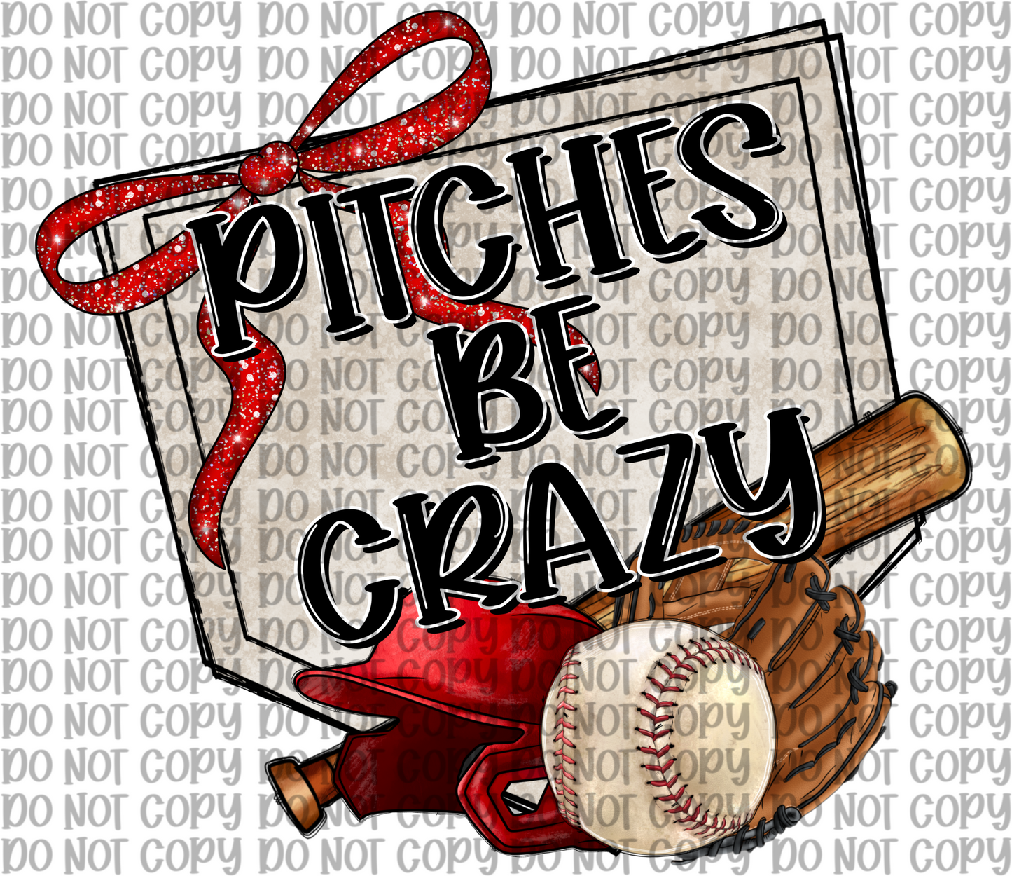 Pitches Be Crazy Red Baseball