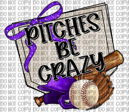 Pitches Be Crazy Purple Baseball