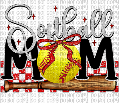 Softball Mom Red