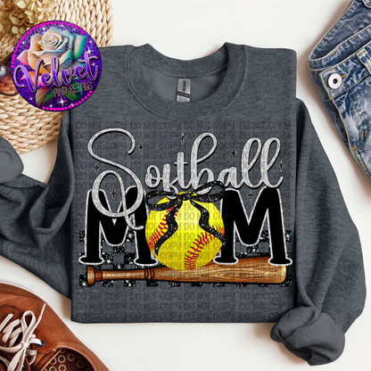 Softball Mom Black
