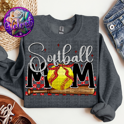 Softball Mom Red