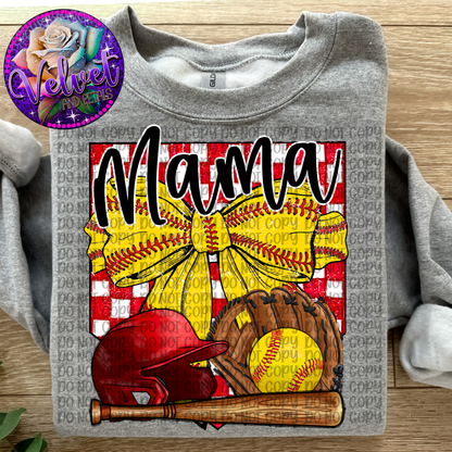 Softball Mama Checkered