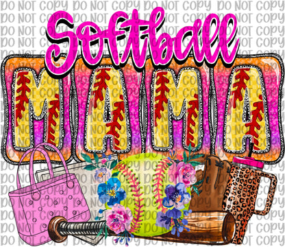 Pink Softball Mama