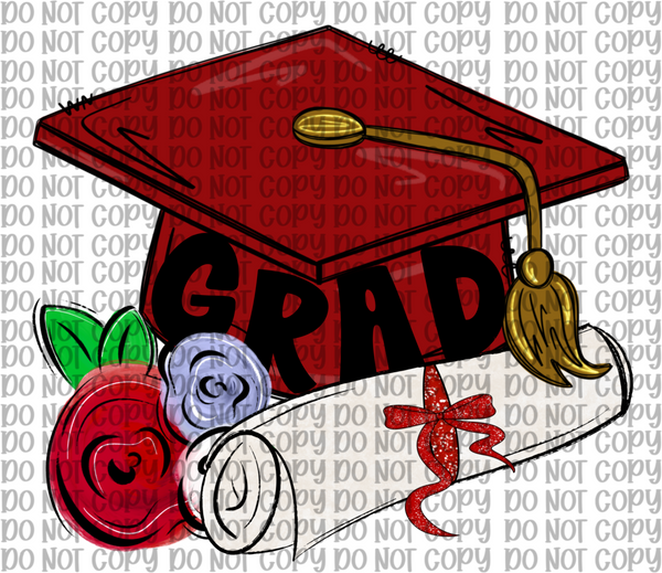 Red Grad Cap – Velvet And Petals
