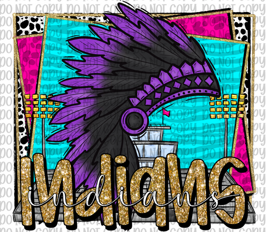 Indians Mascot Purple