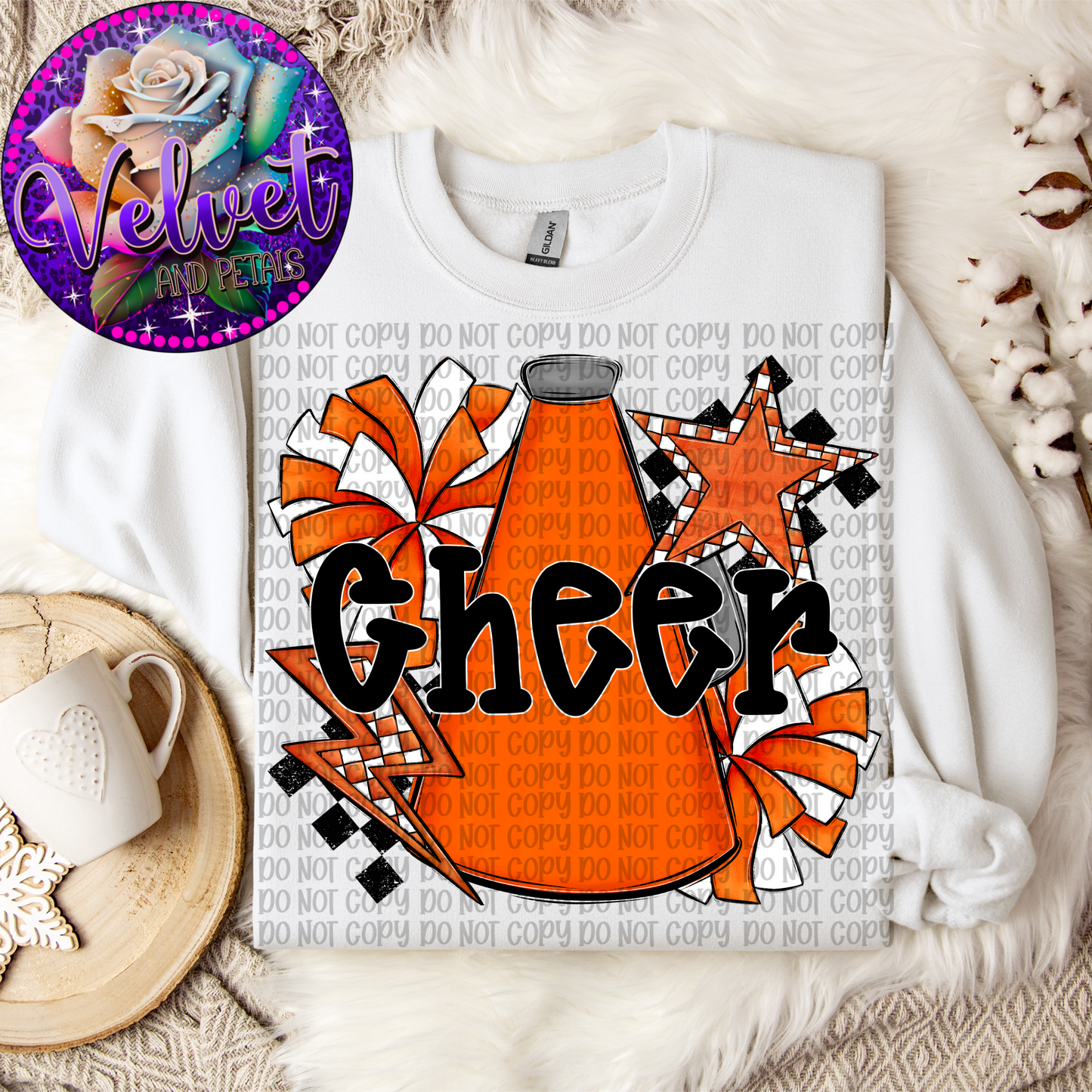 Cheer Orange-Black Letters