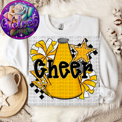 Cheer Yellow- Black Letters