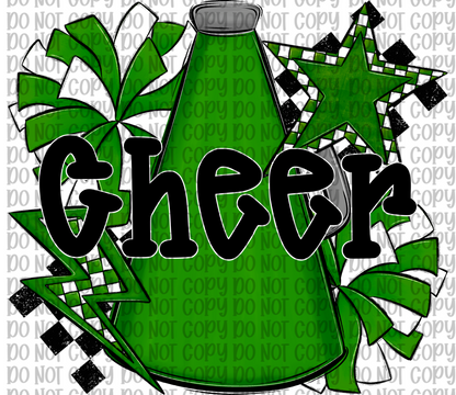 Cheer Green- Black Letters