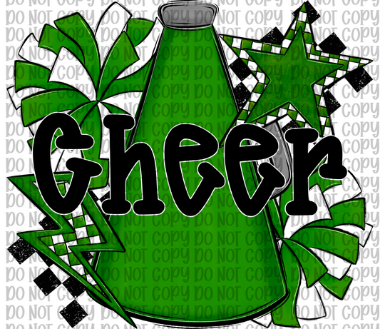 Cheer Green- Black Letters