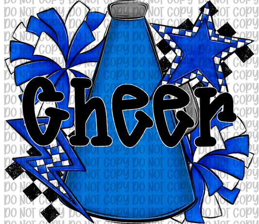 Cheer Blue-Black Letters